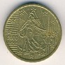 Euro - 10 Euro Cent - France - 1999 - Latón - KM# 1285 - Obv: The seed sower divides date and RF Rev: Denomination and map - 0